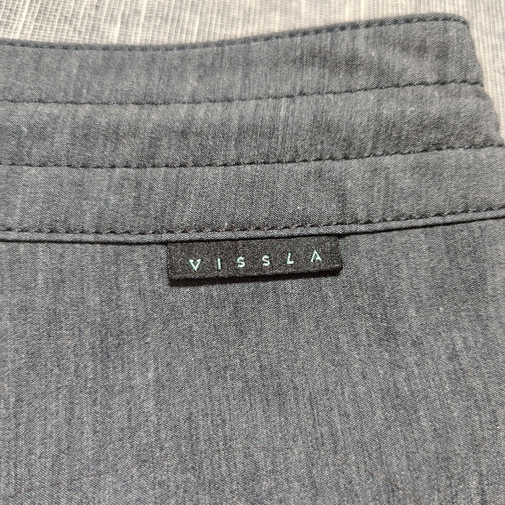 Vissla The Point Board‎ Shorts Size 30 Small 19.5" Blue Gray Striped Surf Swim - Picture 7 of 12